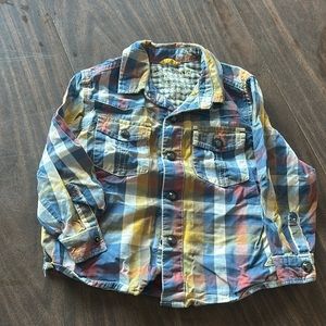 Dress shirt with snaps, plaid